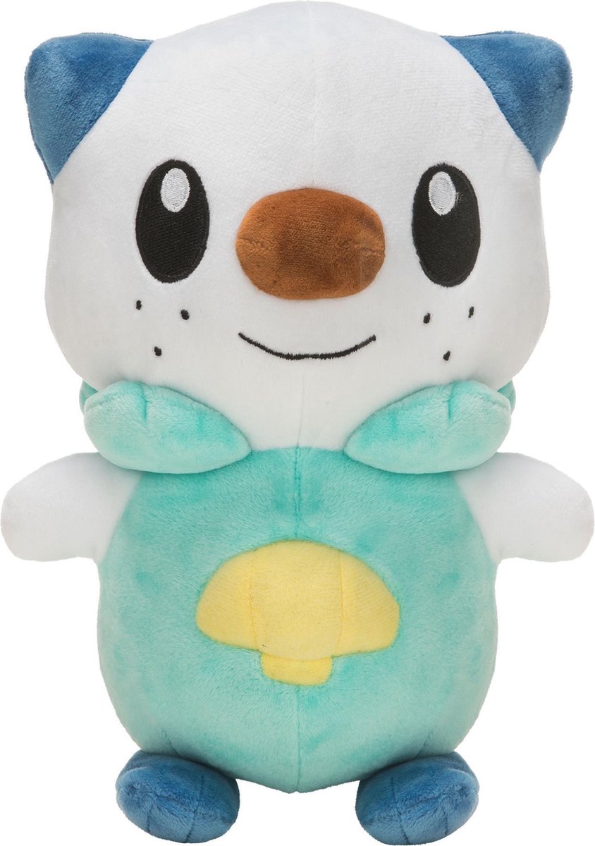 Pokémon peluche shawott junior 20 cm peluche vert blanc
