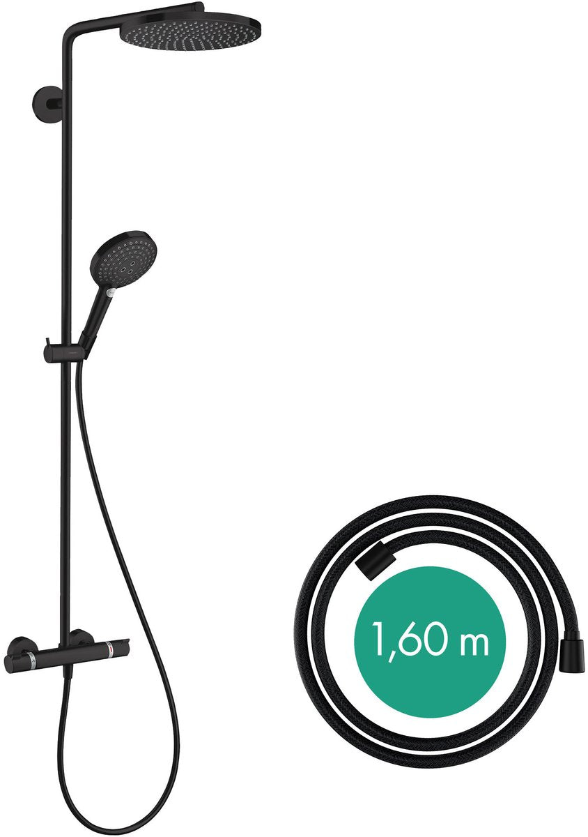 Hansgrohe Raindance Select S Showerpipe 240 1jet Powderrain avec thermostat noir mat