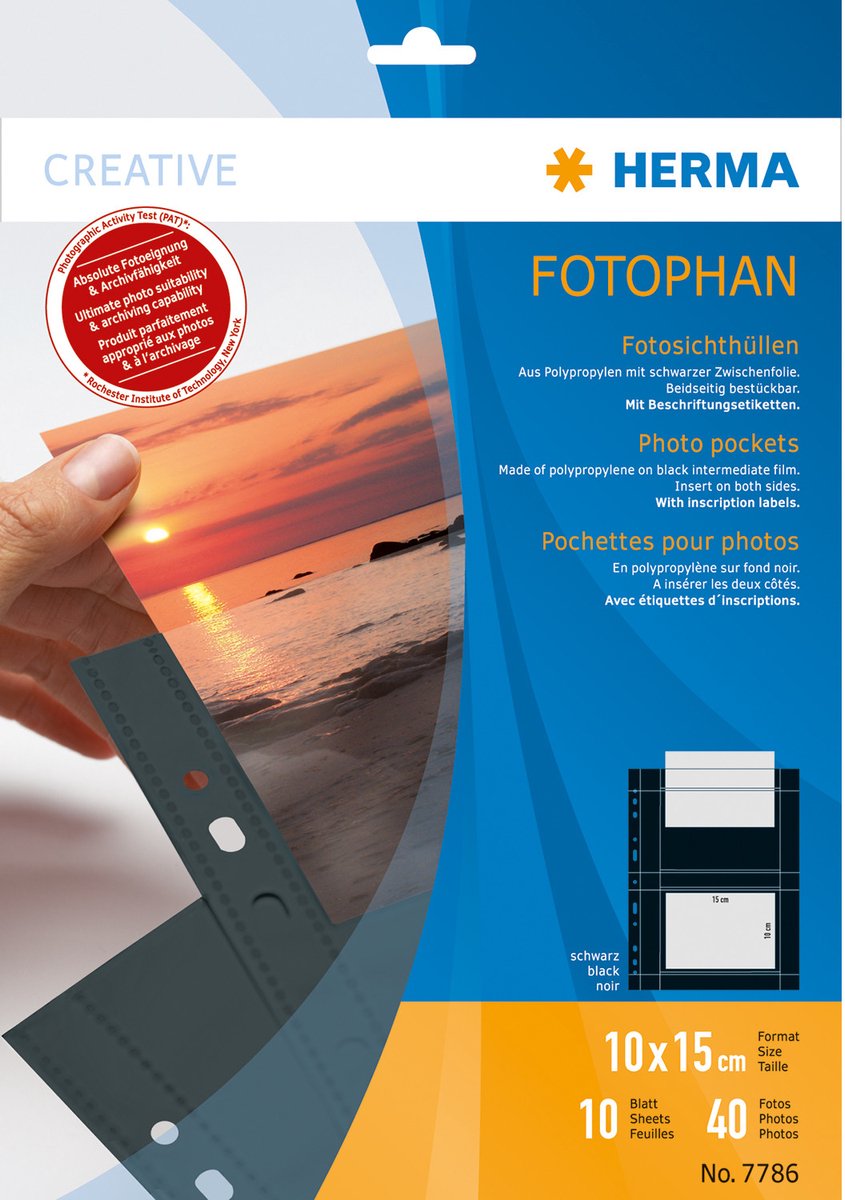 Herma fotophan 10x15 paysage 10 feuilles noir 7786