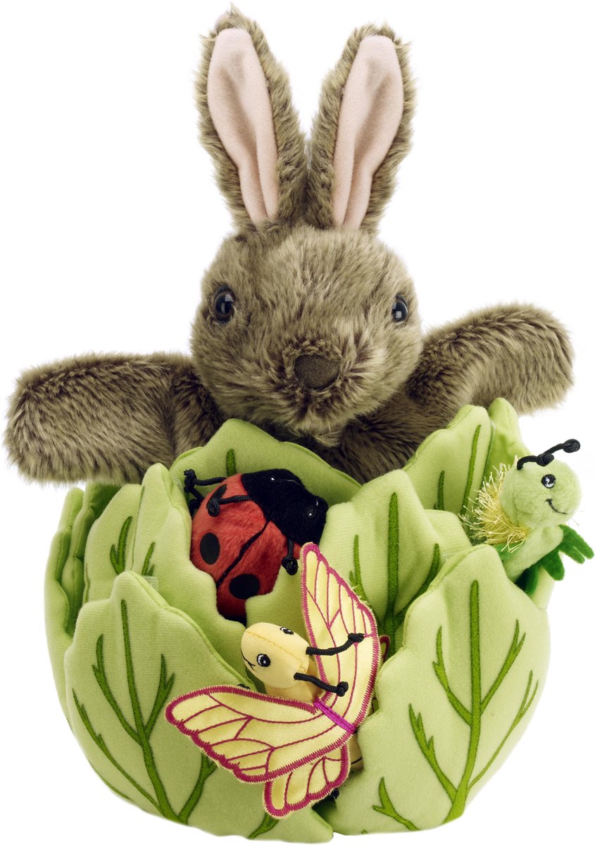 The Puppet Company marionnettes cachées lapin dans la laitue