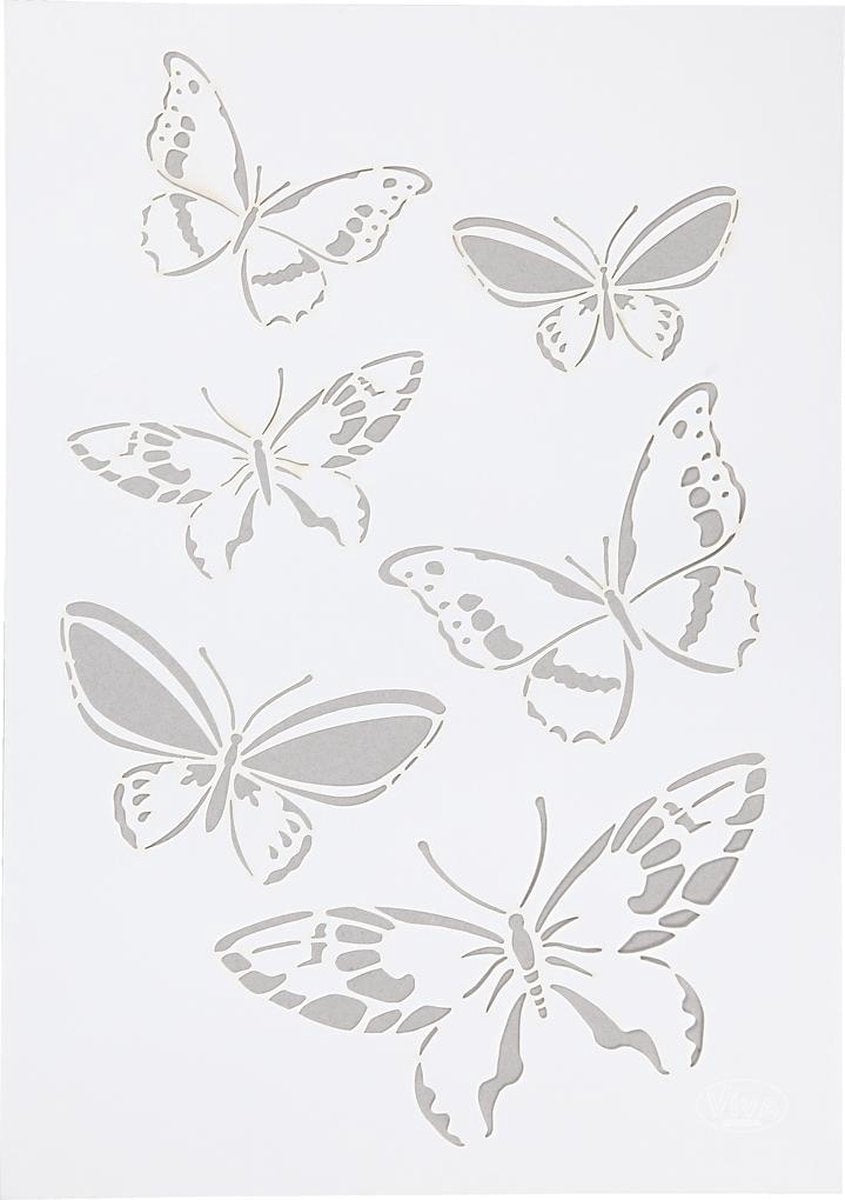 Viva decor modèle flexible papillons – modèle de décoration – pochoir diy pour l'artisanat et le scrapbooking – a4