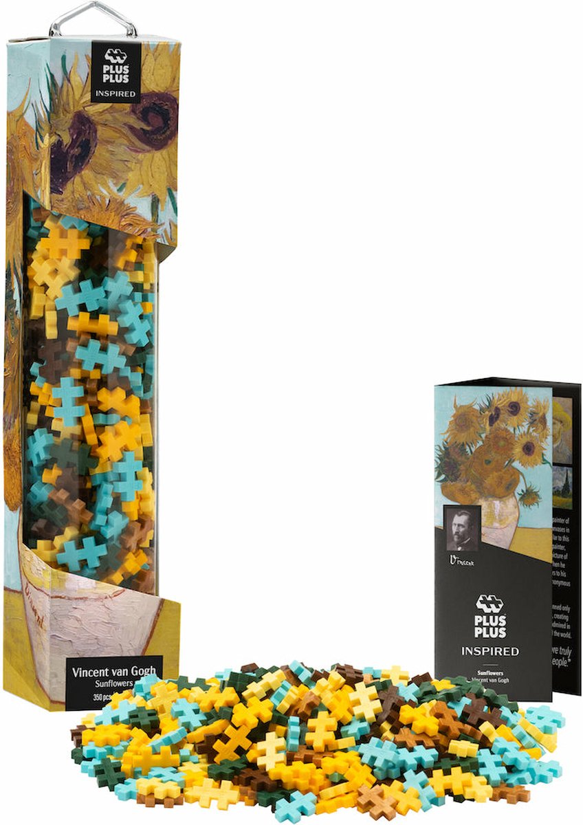 Inspiration Plus-Plus - Tournesol Van Gogh - 5163 - Illustration de jouets de construction - Jouets de construction - Set de 350 blocs de construction - à partir de 7 ans