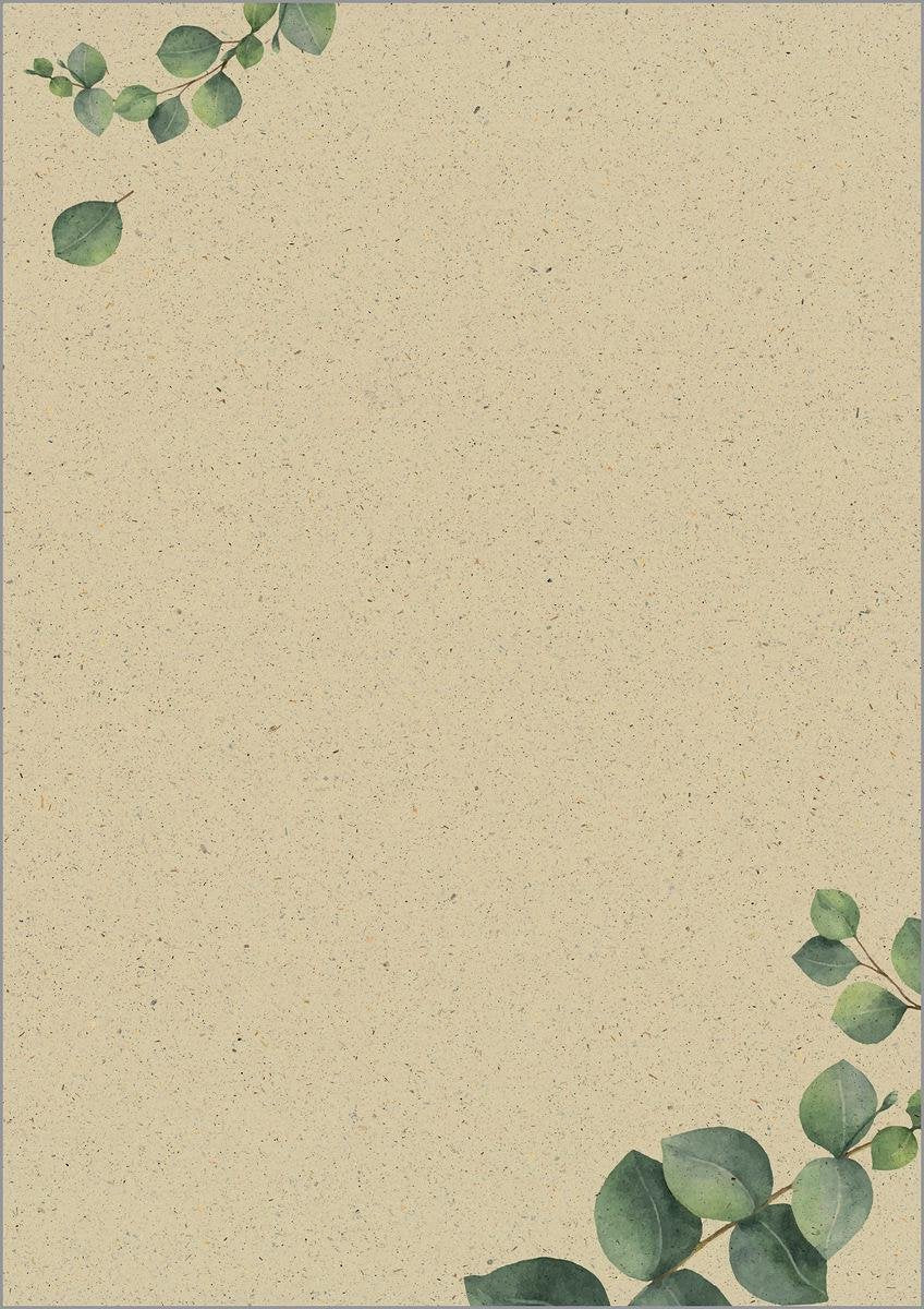 Papier design Sigel a4 - avec motif eucalyptus - recto verso - 100 grammes - 100 feuilles - si-dp615