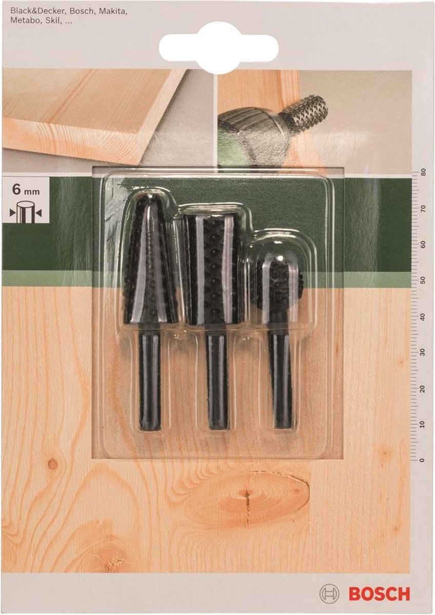 Bosch - jeu de râpes à bois 3 pièces 15,0-6,0 ; 15,0 ; 15,0 mm