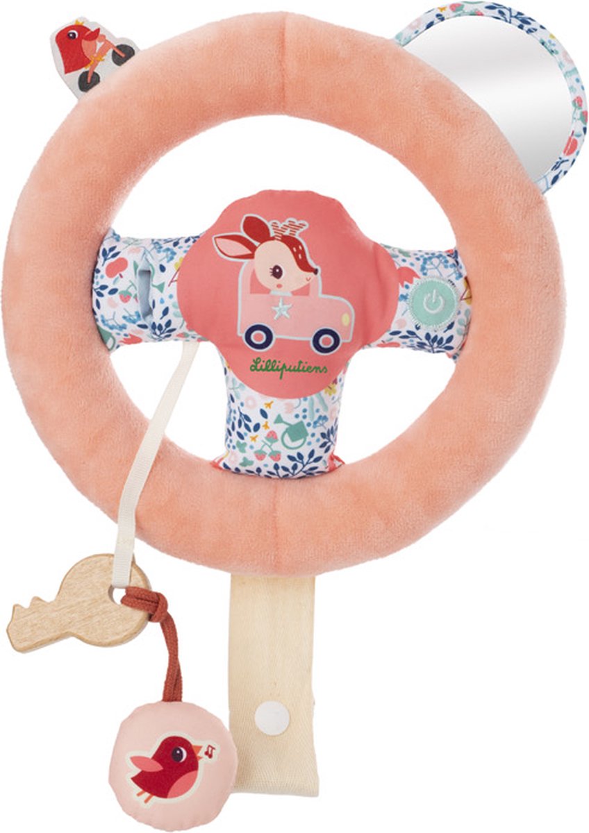Lilliputiens - stella au volant - ce volant se fixe à la ceinture de sécurité de la voiture et est parfait pour imiter les gestes des adultes et stimuler l'imagination des enfants - convient à partir de 18 mois