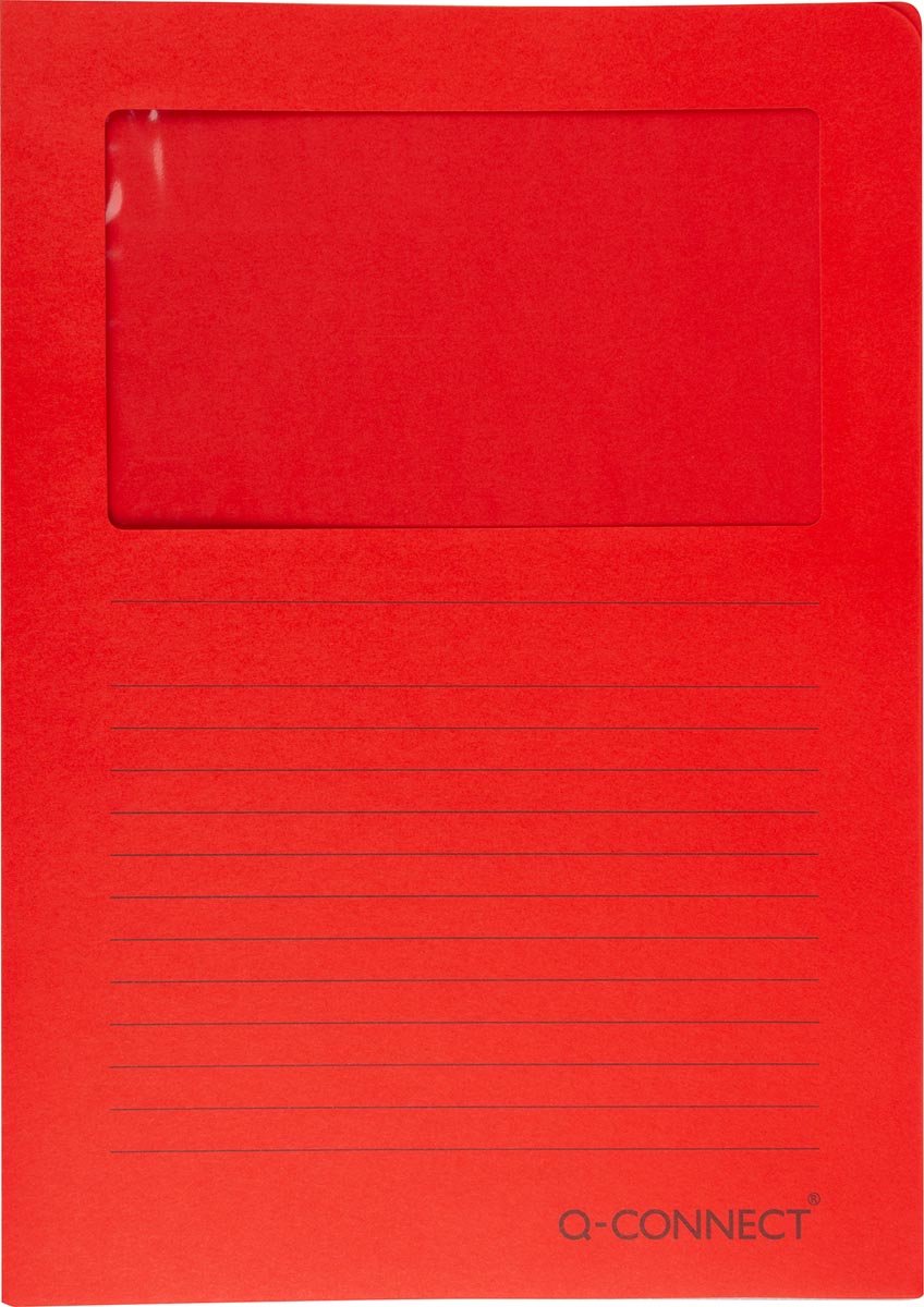 Q-connect l-map avec fenêtre | 120 g m² | a4 | paquet de 100 pièces | rouge