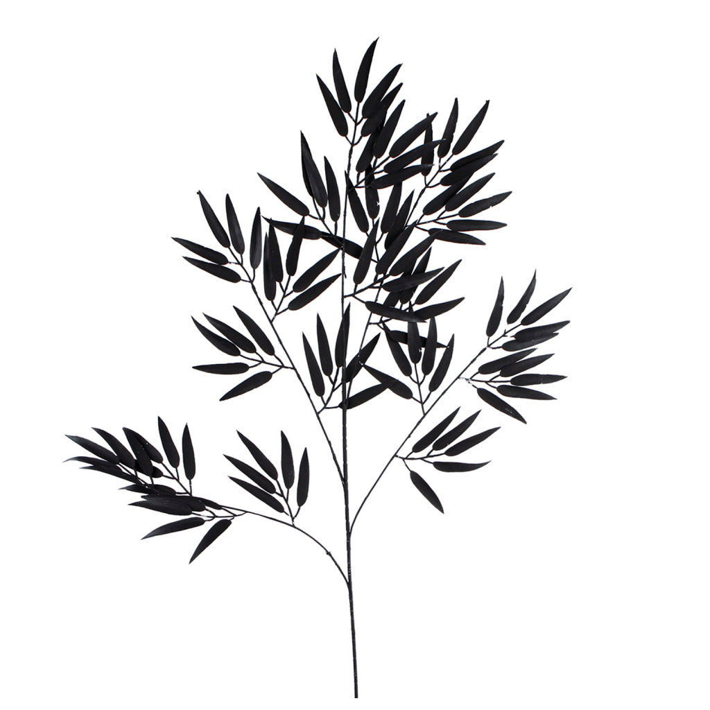 No brand feuille artificielle bambou spray noir mat 98cm | 12 pièces