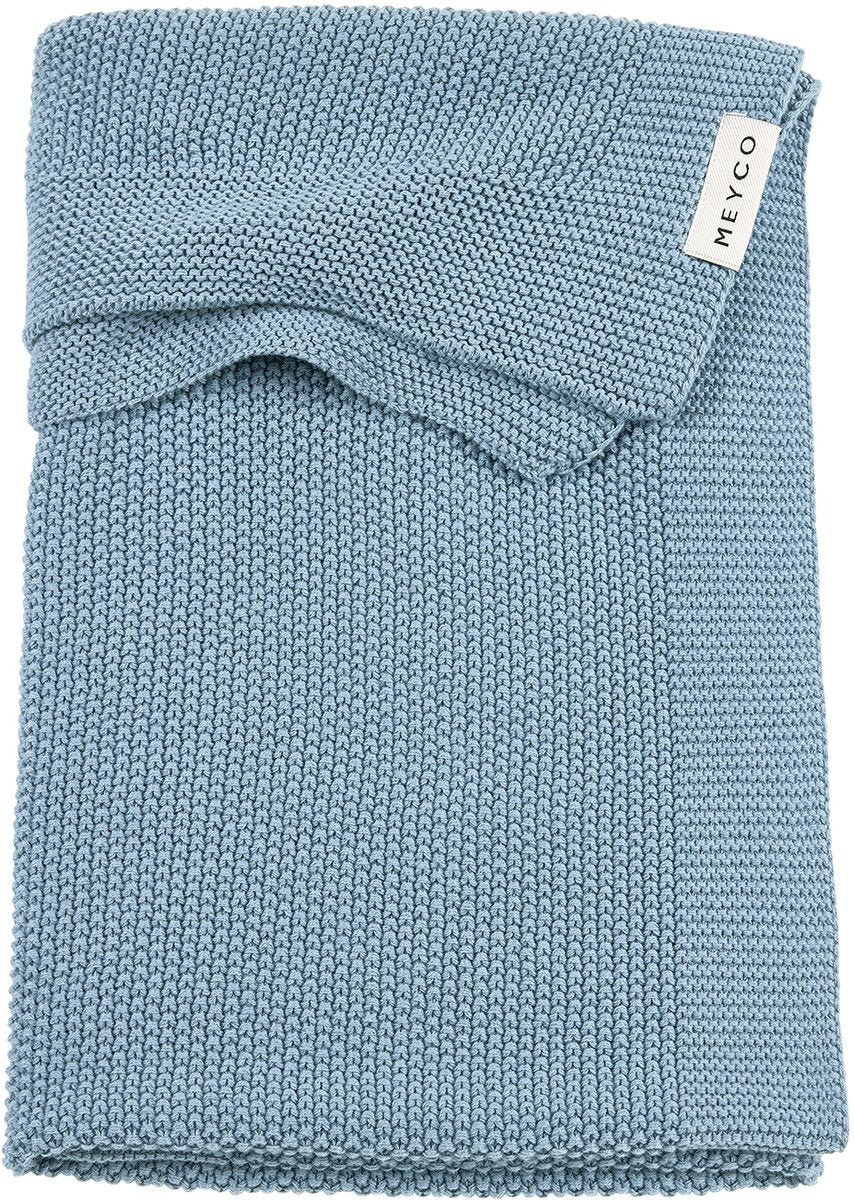 Meyco couverture de berceau mini relief bébé - bleu jeans - 100x150cm - 1,0 tog