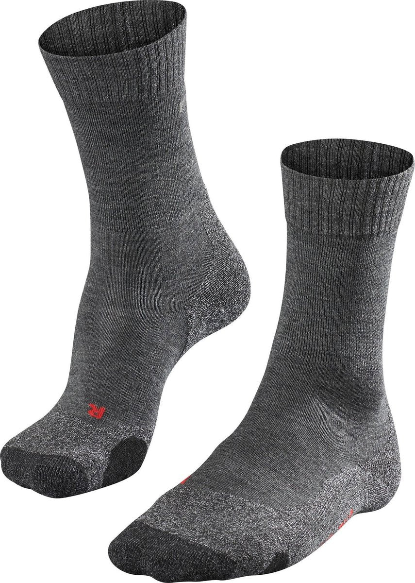 Falke tk2 anti-ampoules laine épaisse matériau fonctionnel chaussettes de randonnée femme gris - taille 35-36