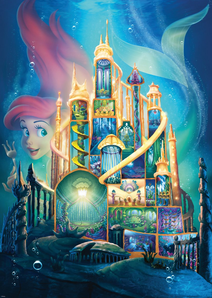 Ravensburger - puzzle ariel - château disney 6 - 1000 pièces