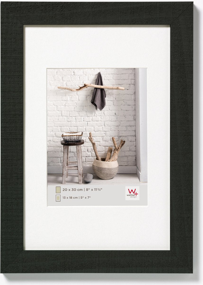 Walther home - cadre en bois - format photo 24x30 cm - noir