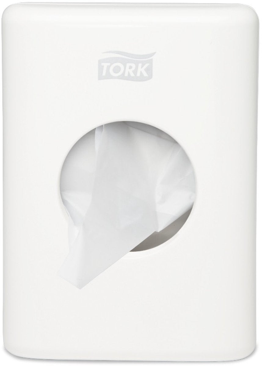 Tork 566000 distributeur de sacs pour serviettes hygiéniques blanc 36x140x100mm par pièce Distributeur de sacs pour serviettes hygiéniques (566000)