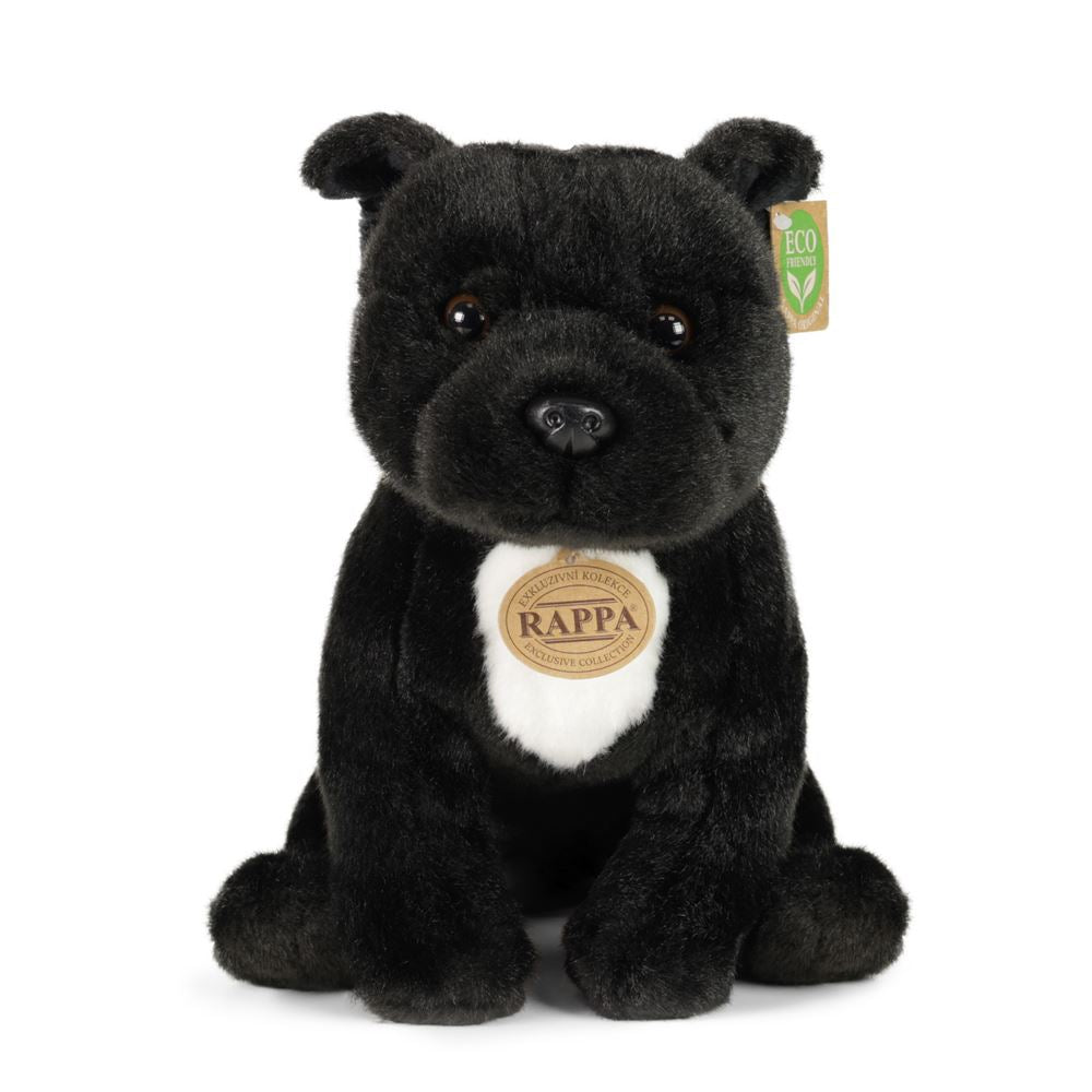 Rappa peluche écologique Staffordshire bull terrier 30 cm - peluche réaliste fabriquée à partir de bouteilles PET recyclées - noir