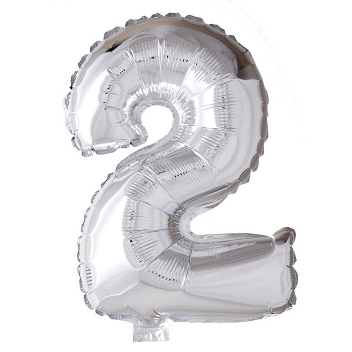 Ballon aluminium Globos numéro '2' argent 40cm
