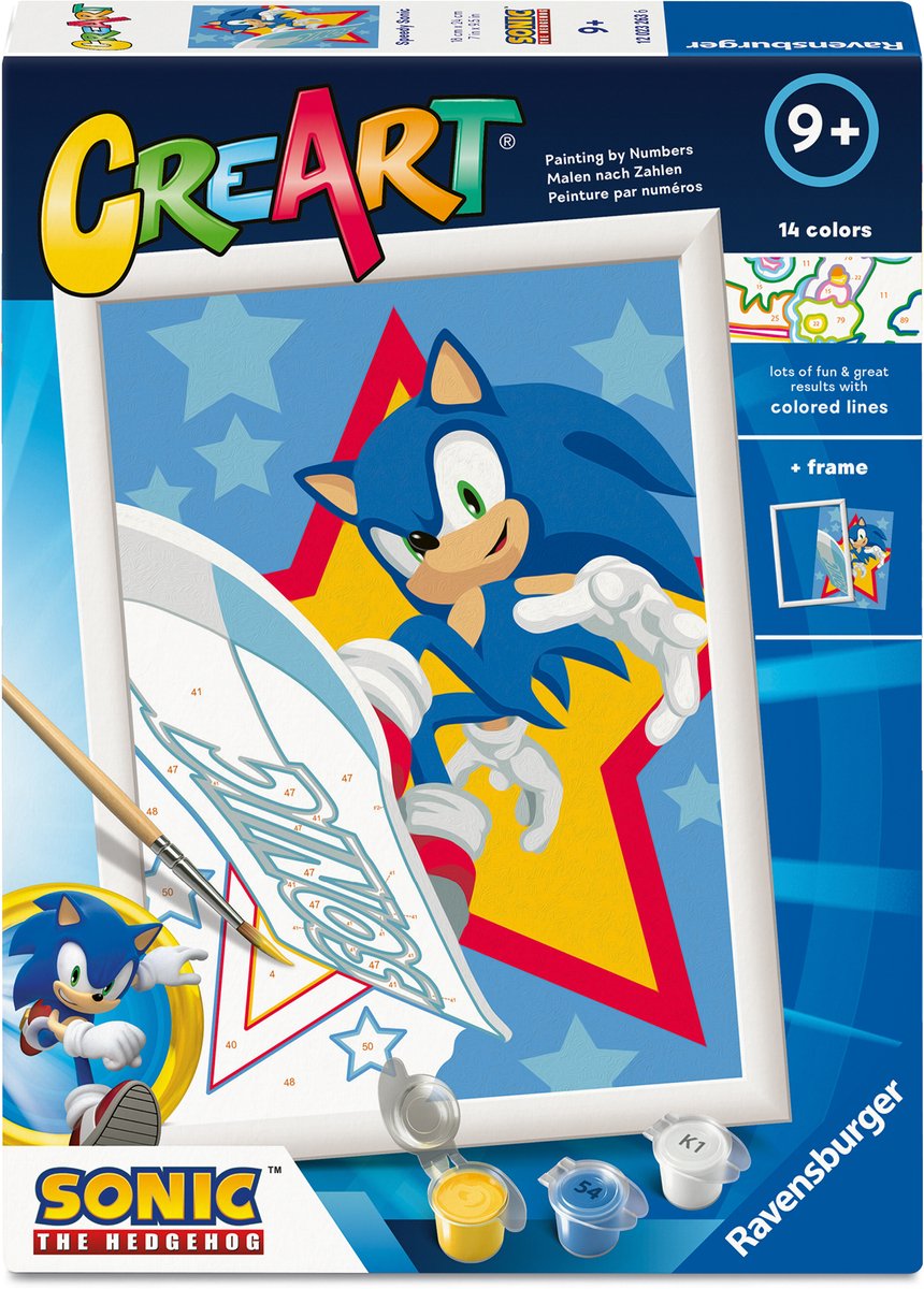 Ravensburger – creart : speedy sonic – peinture par numéros