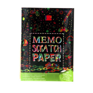 Papier mémo scratch a4 50 feuilles + 2 stylos | 7 pièces