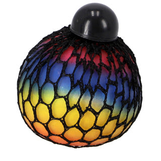 Fidget squeeze ball arc-en-ciel maille 6 cm | 12 pièces