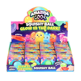 Incroyable boule squishy cool qui brille dans le noir couleurs assorties | 12 pièces