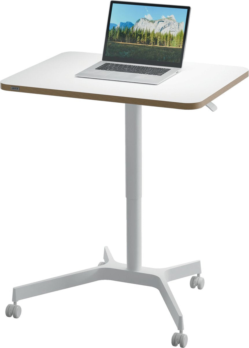 Bureau assis-debout mobile Leitz ergo - petit bureau - 80 x 60 cm - blanc