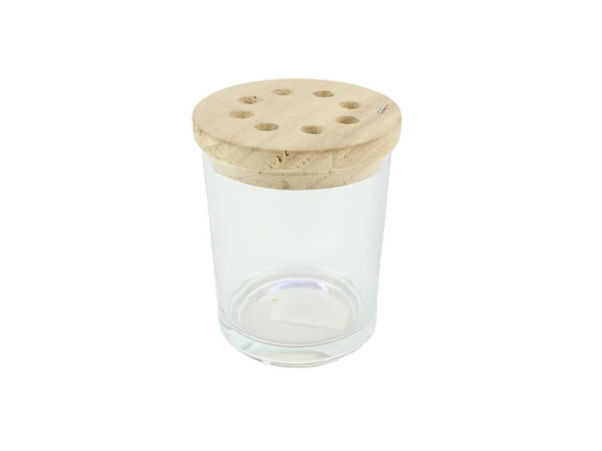 Vase vivant naturel Hbx avec couvercle de rangement ø9,2xh7,5cm clair