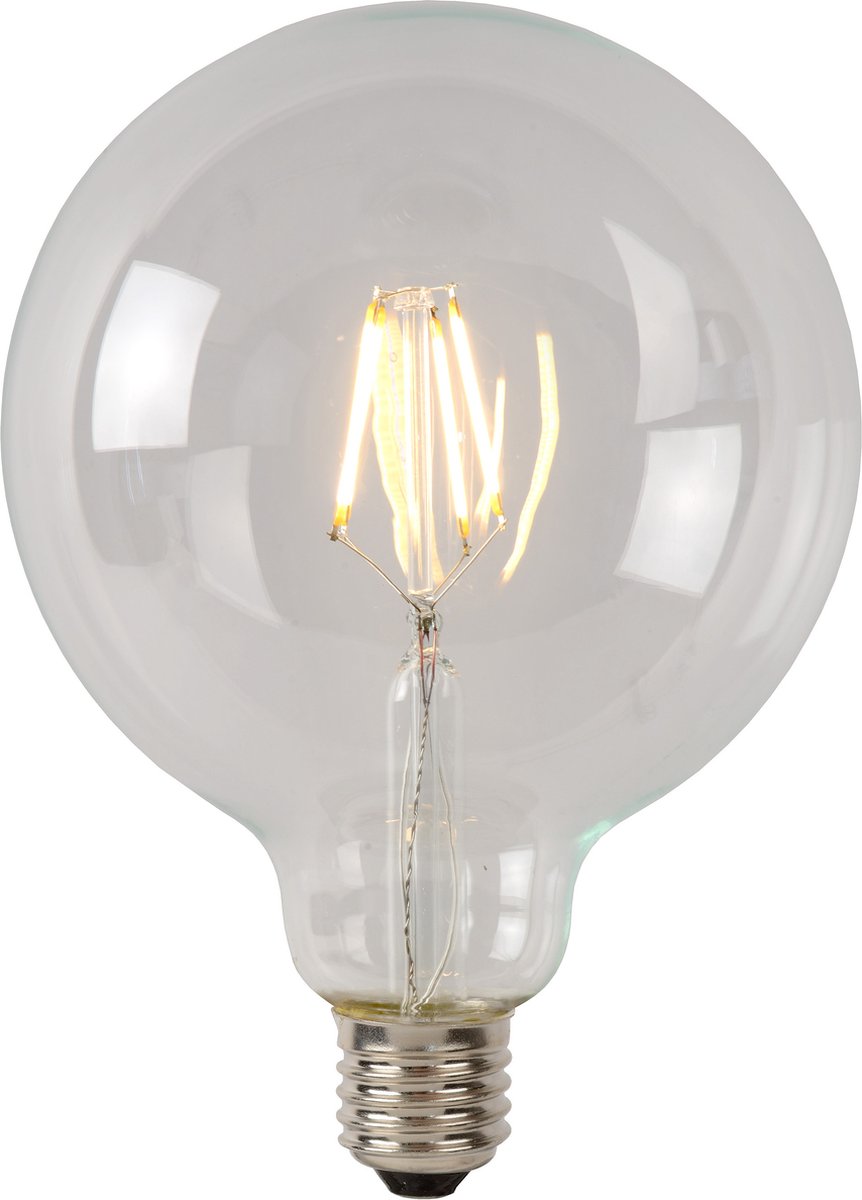 Lucide g125 classe b - lampe à filament - ø 12,5 cm - LED dimmable - E27 - 1x7W 2700K - transparent