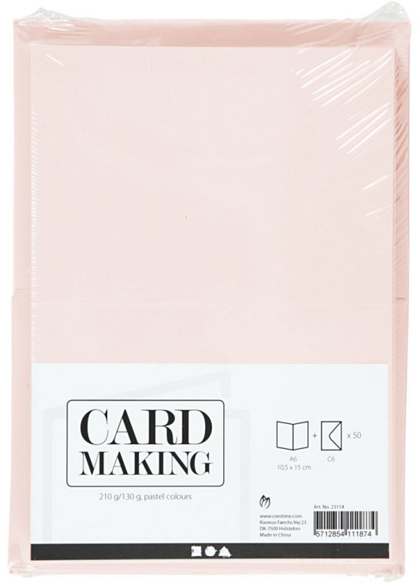 Société Creativ https : www.ccobby.nl cartes-et-enveloppes-size-card-10-5x15-cm-size-envelope-11-5x16-5-cm-110-220-pastelcolours-50-set-1-box