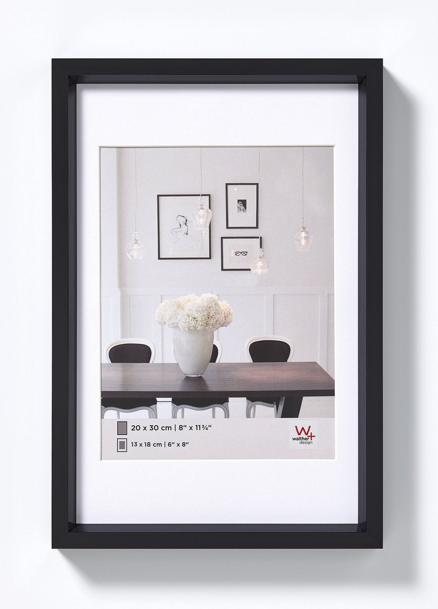 Style Walther en acier - cadre en plastique - format photo 30x45 cm - noir