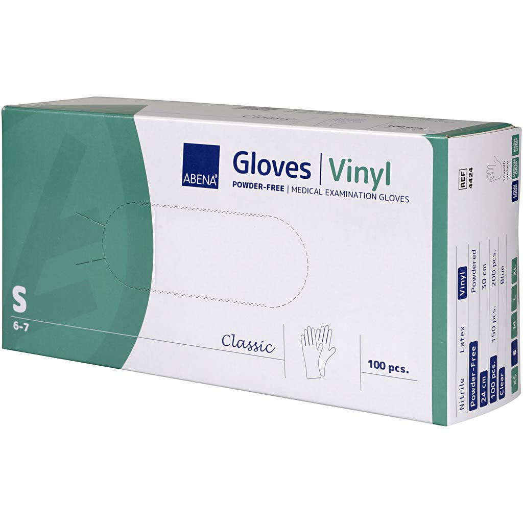 Gants jetables, taille s, 100 pièces, 1 boîte