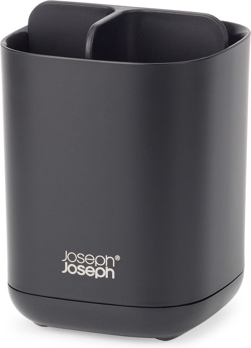 Joseph joseph plateau à brosse à dents petit - noir - compartiments de tri | antidérapant | porte-brosses à dents électriques | porte-brosses à dents manuels