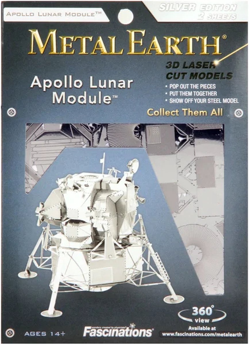 Module lunaire Apollo en métal, édition argent