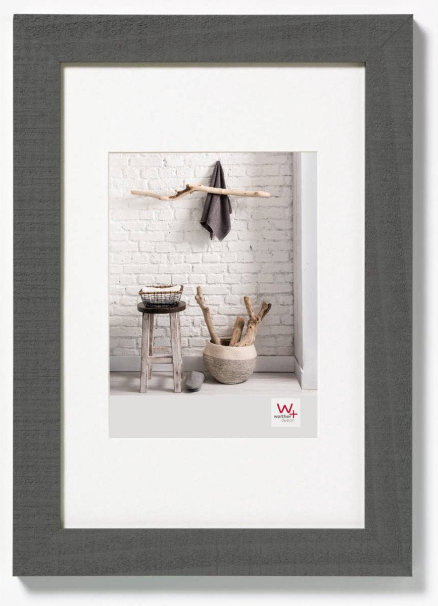 Walther home ho520d - cadre en bois - format photo 15x20 cm - gris