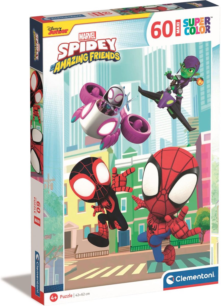 Clementoni - puzzle - 60 maxi pièces - marvel spidey et ses merveilleux amis - puzzle enfant - à partir de 4 ans