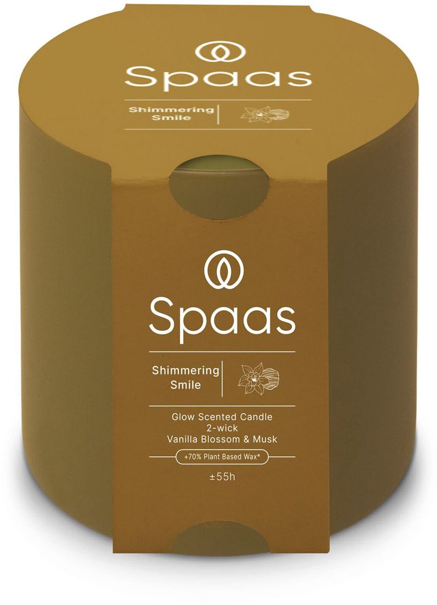 Bougie parfumée Spaas glow 2 mèches 55h - sourire chatoyant | 3 pièces