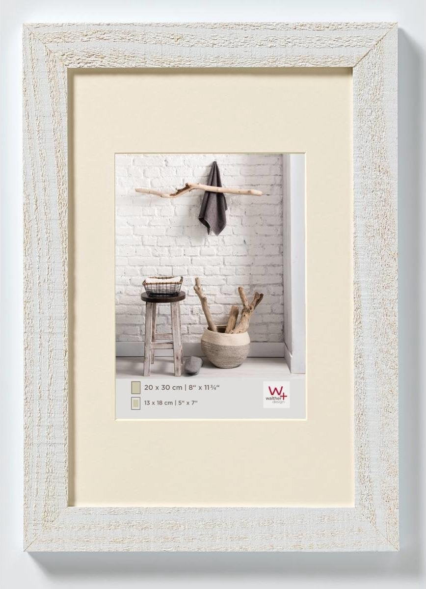 Walther home - cadre en bois - format photo 20x30 cm - blanc polaire