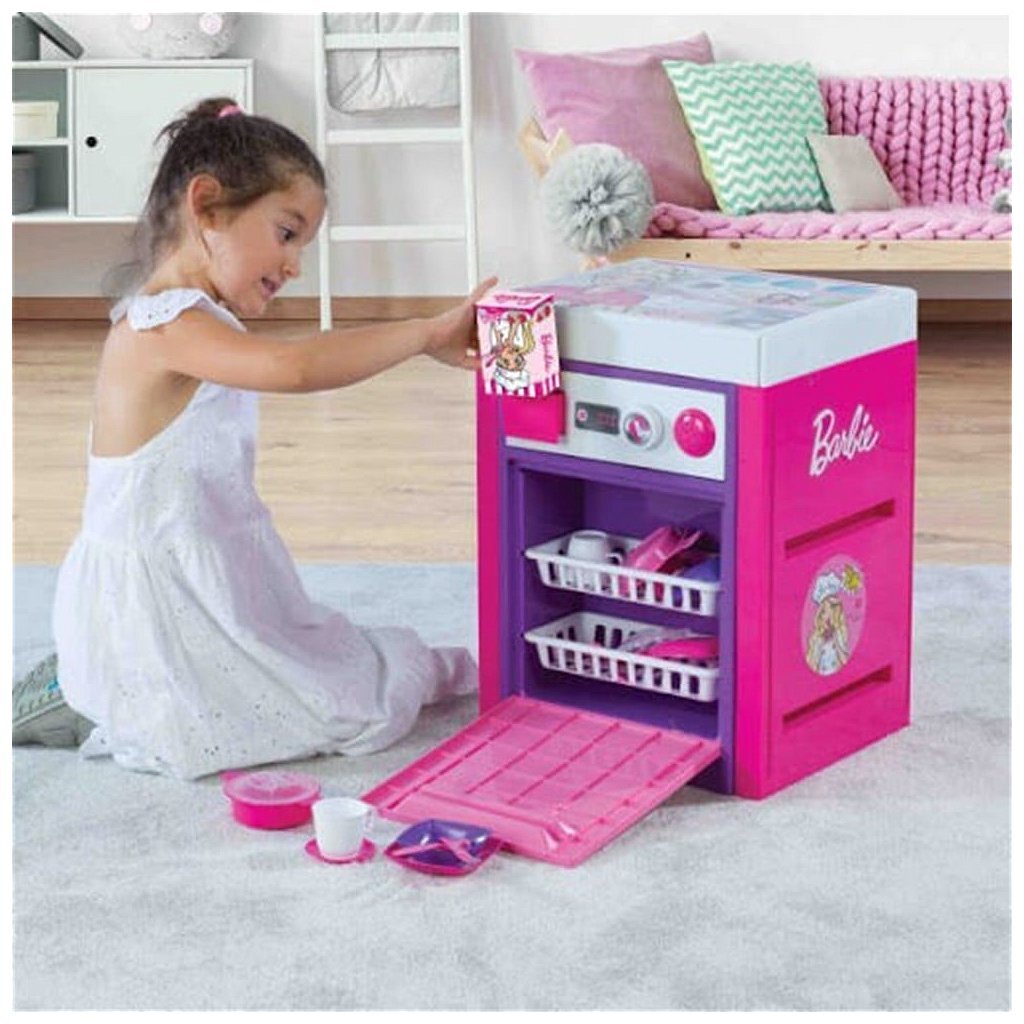Dolu barbie lave vaisselle + son rose