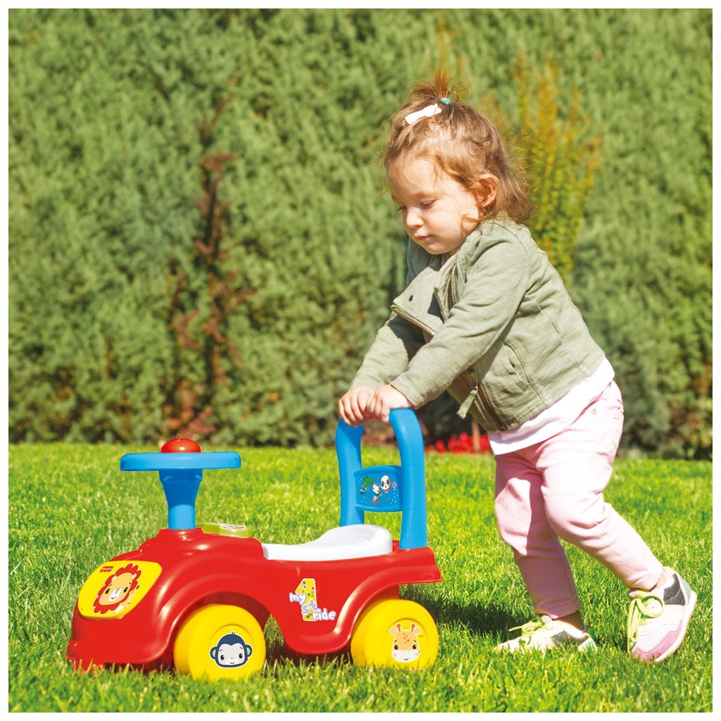 Fisher price marche voiture + klaxon rouge bleu jaune