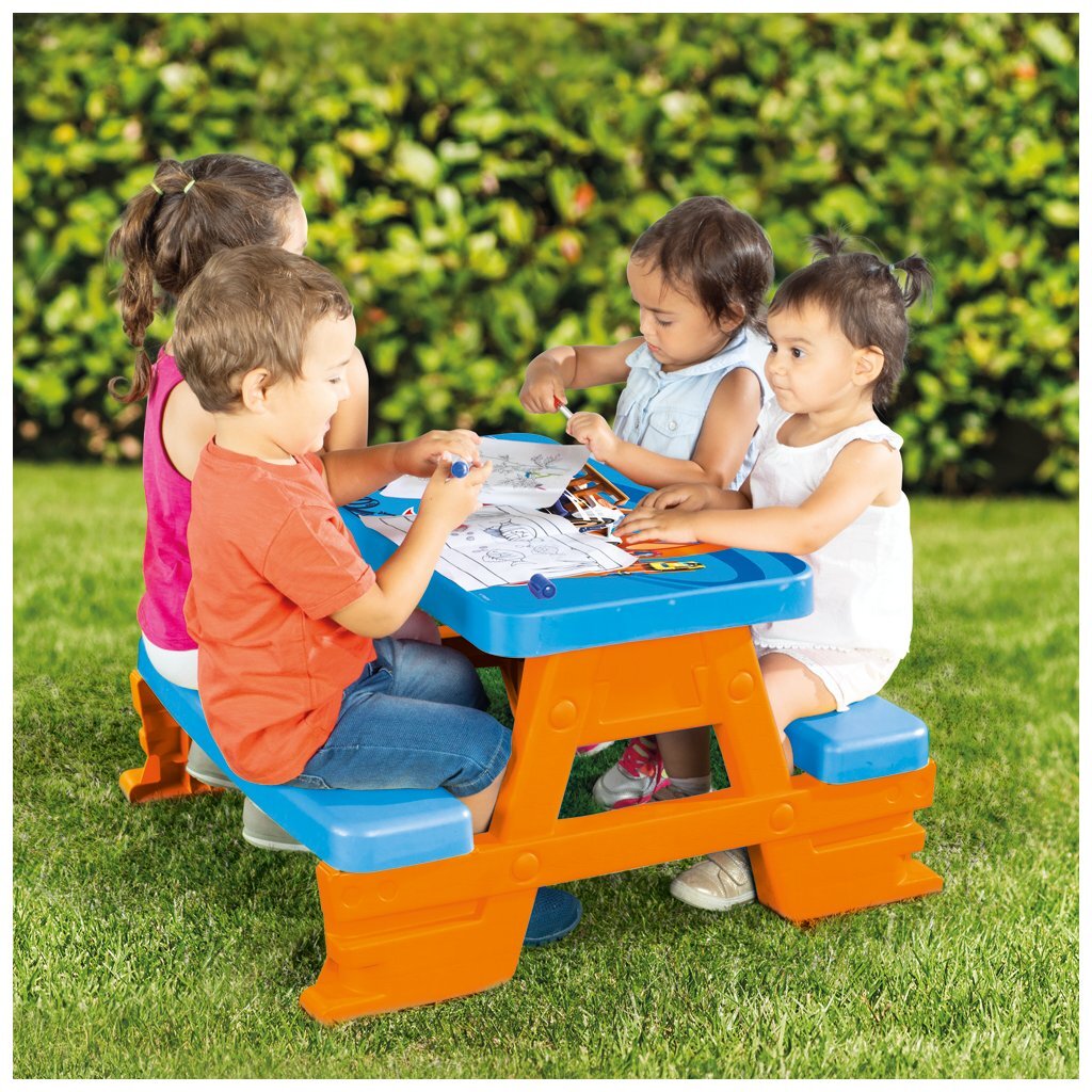 Table de pique-nique Dolu hotwheels bleu orange