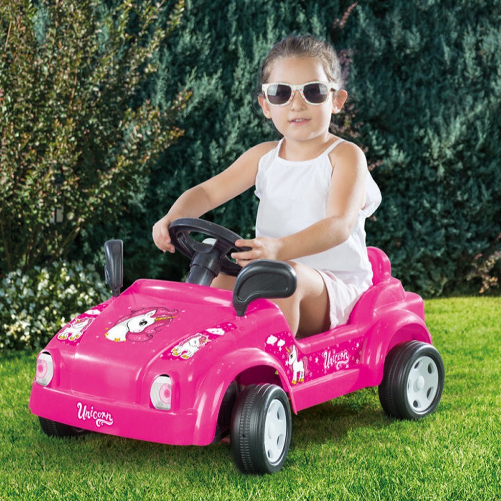 Voiture à pédales Dolu licorne rose