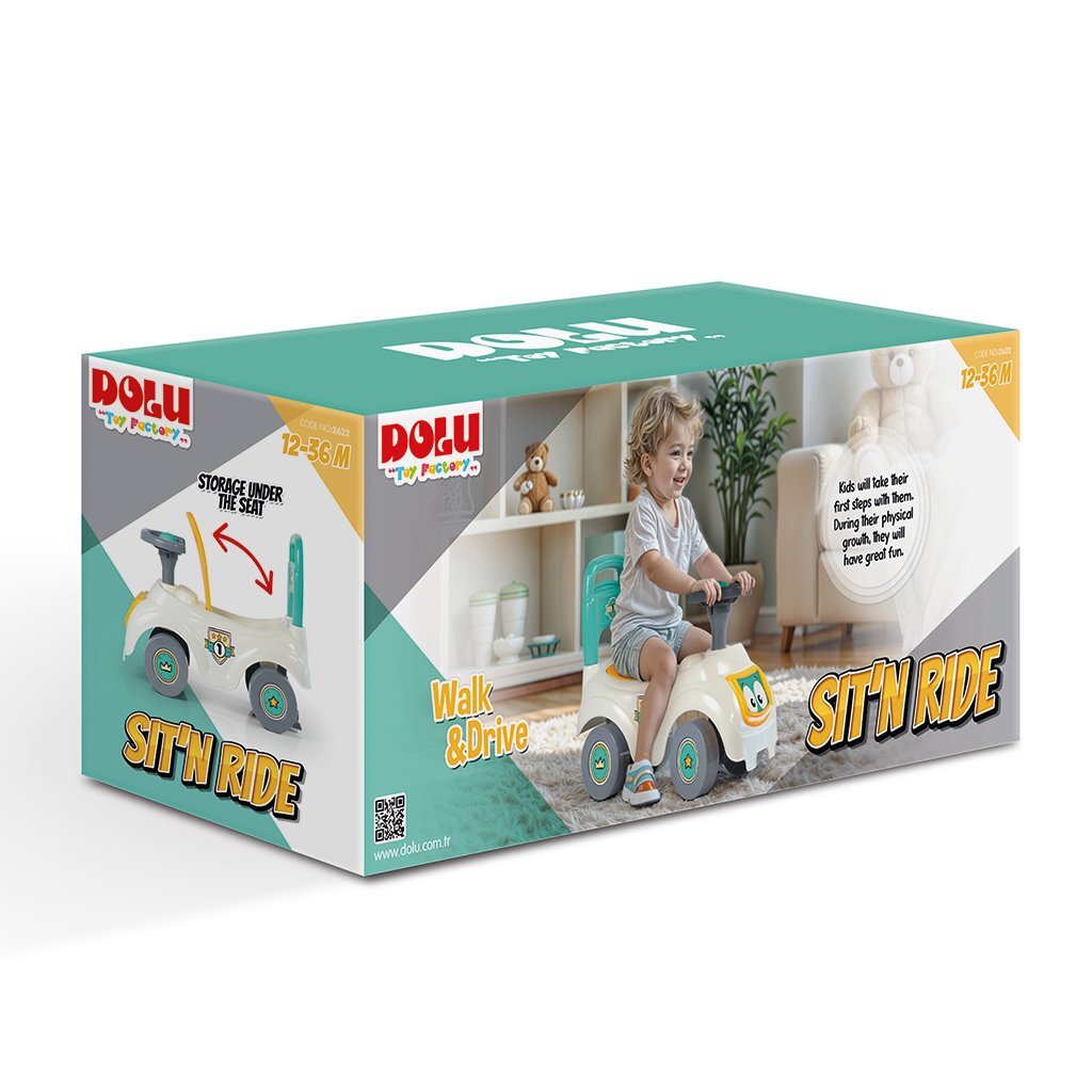 Voiture de marche Dolu blanc vert jaune