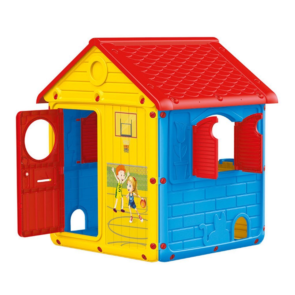 Dolu Maisonnette Dolu 132x104x104 cm Rouge Jaune Bleu