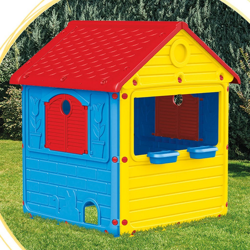 Dolu Maisonnette Dolu 132x104x104 cm Rouge Jaune Bleu