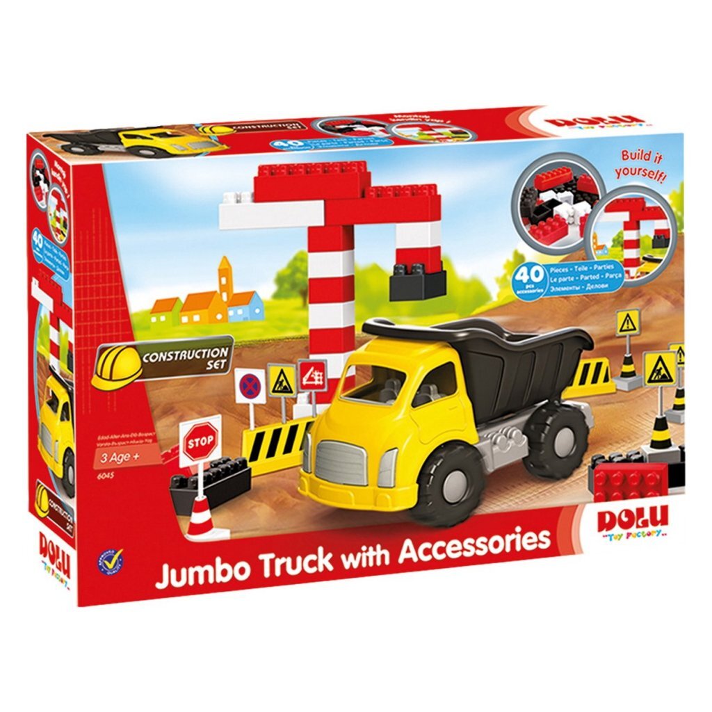 Camion de chantier Dolu jumbo avec accessoires 40 pièces