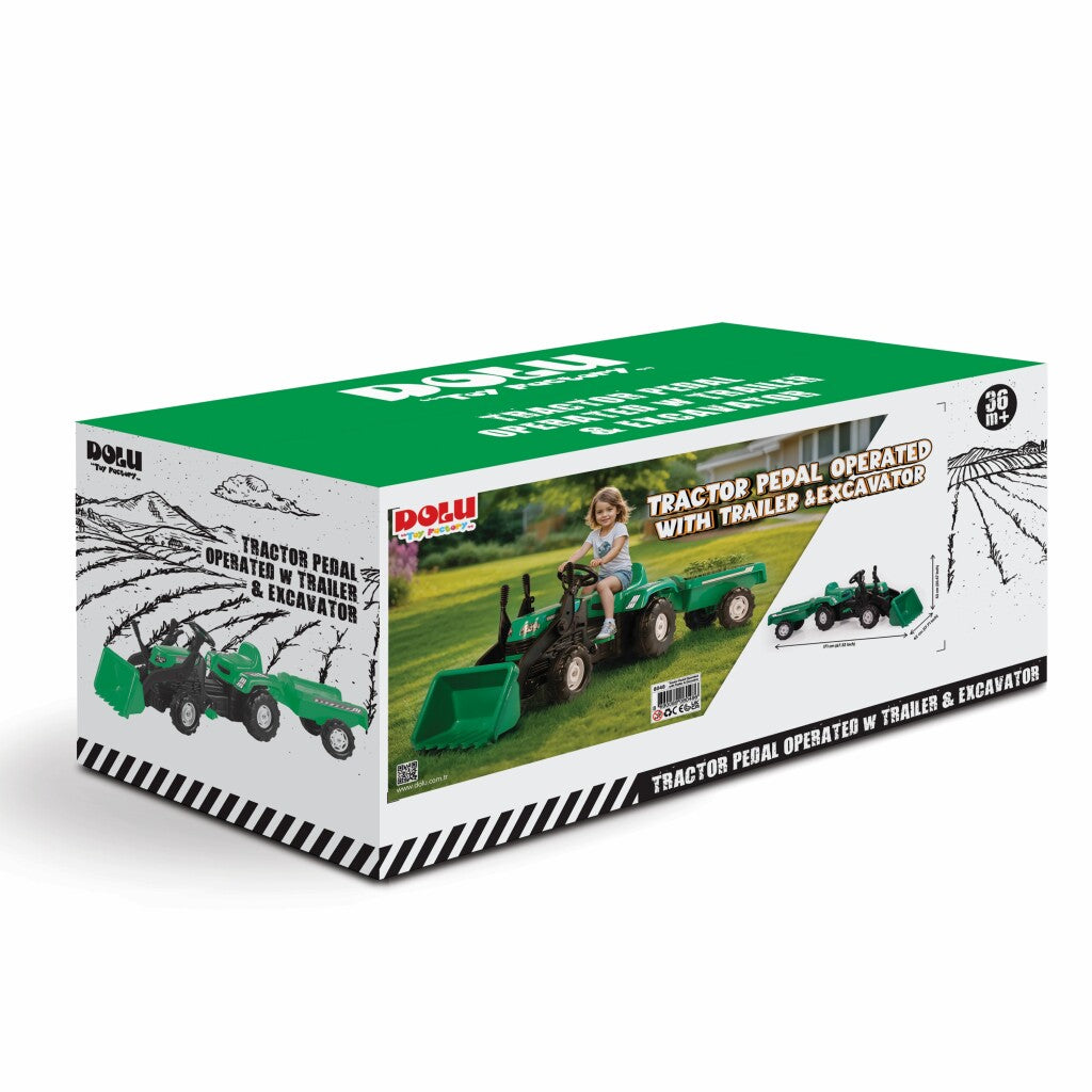 Excavatrice de tracteur à pédale Dolu + Green de remorque
