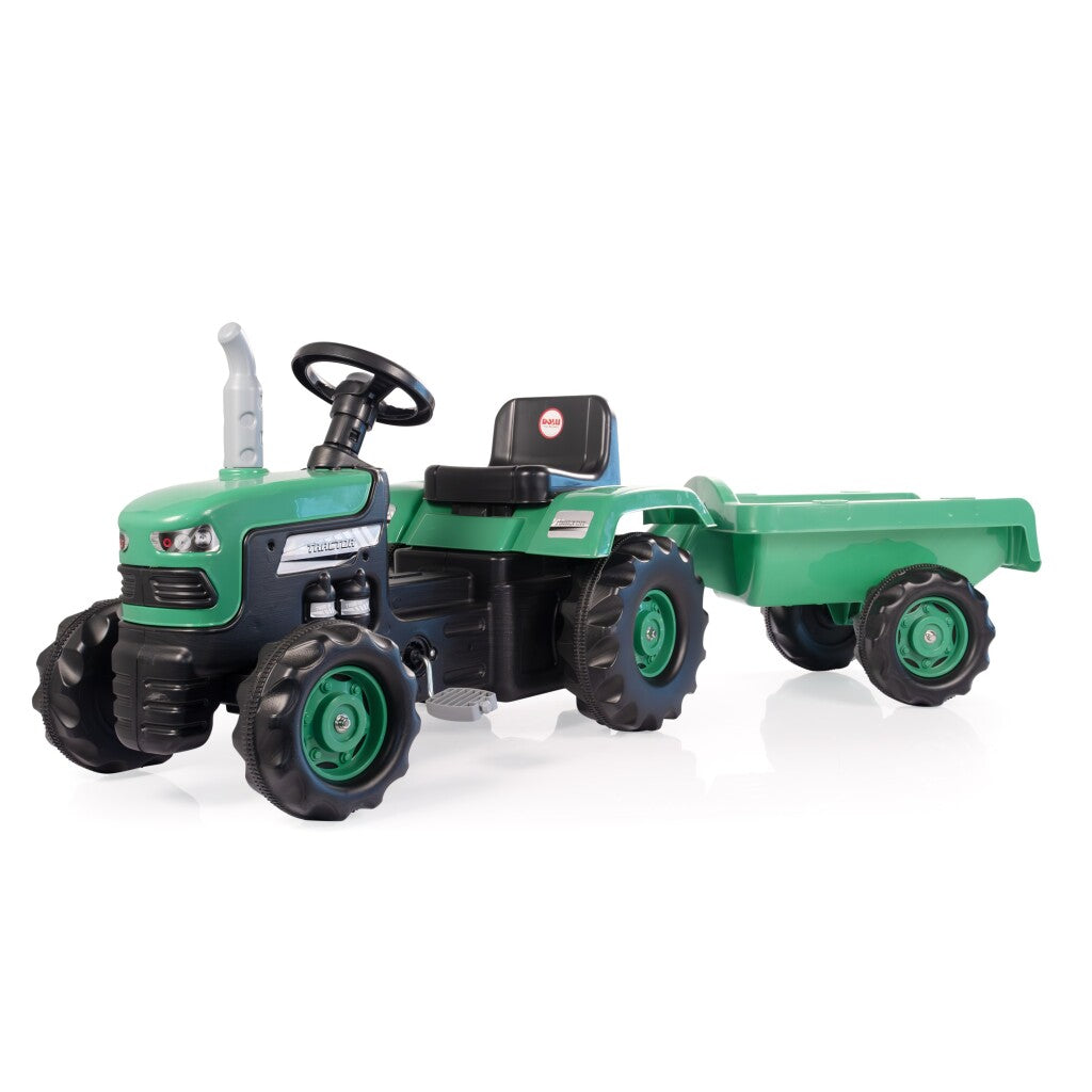 Tracteur à pédale Dolu avec remorque vert