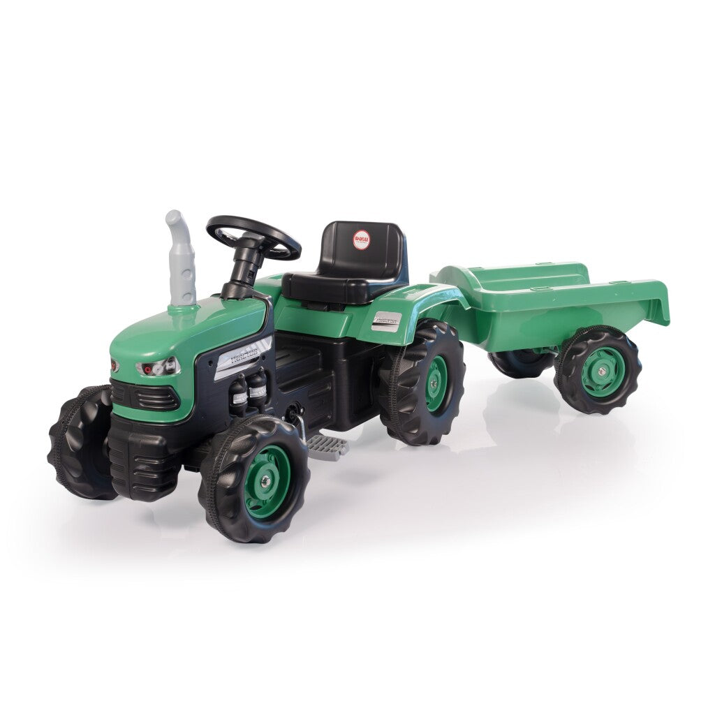 Tracteur à pédale Dolu avec remorque vert