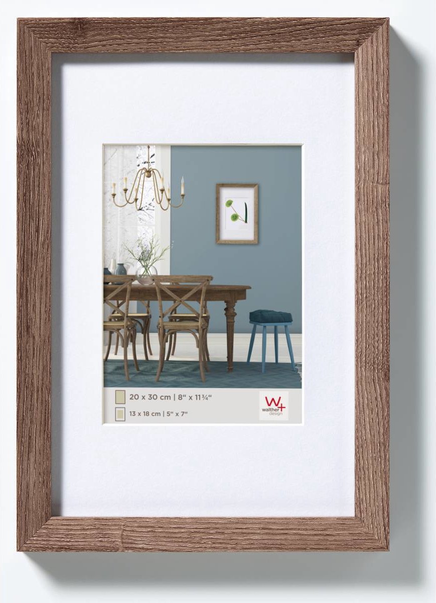 Walther fiorito - cadre en bois mdf - format photo 13x18 cm - noyer