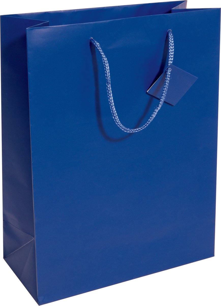 Sac cadeau Sigel - grand - 260x330x120mm - bleu outremer - si-gt503