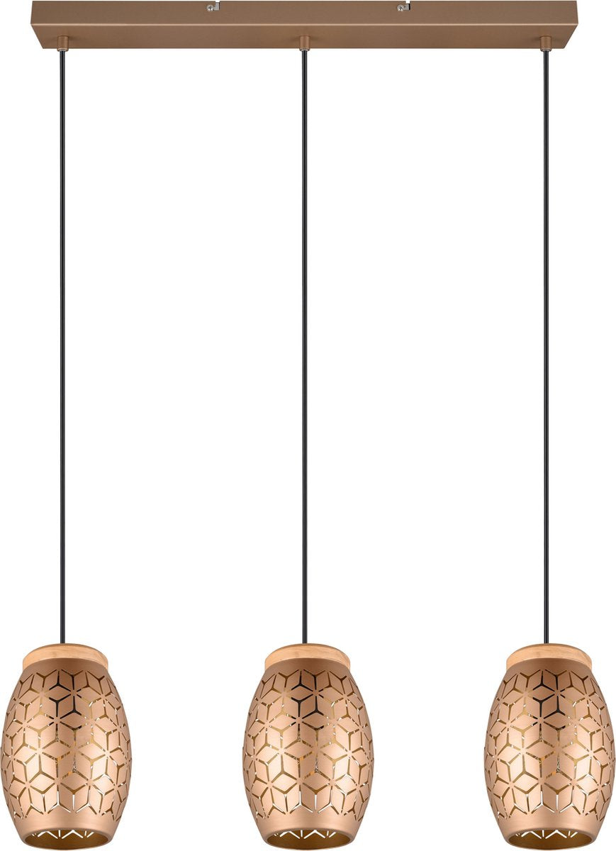 Rl vis ta lumière réalité bidar - lampe suspendue - café - excl. 3x e27 28w