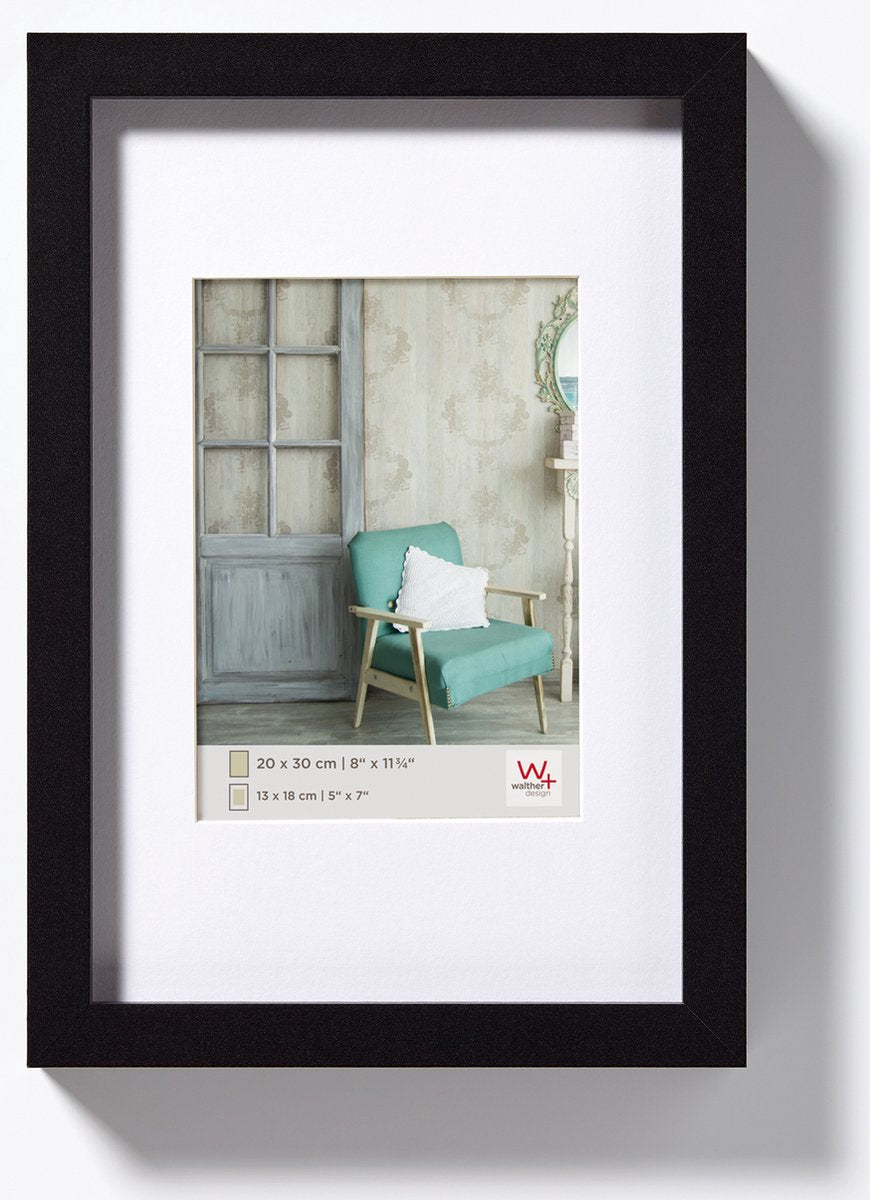 Walther Stockholm - cadre en bois mdf - format photo 15x20 cm - noir