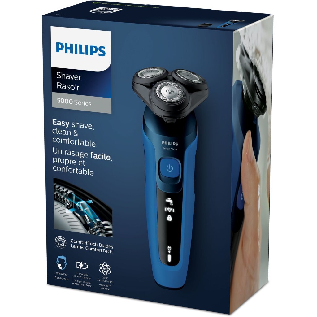 Philips s5466 17 rasoir série 5000 rasoir électrique à sec et humide noir bleu